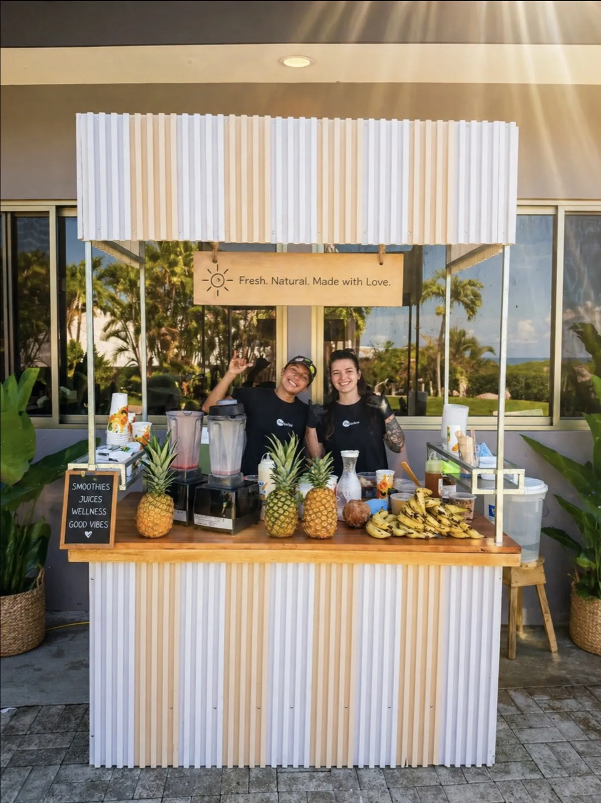 Smoothie bar cart at an event