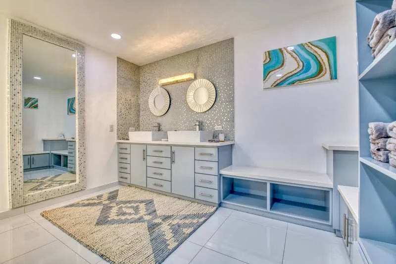 Castillo Colonial King Suite ensuite bathroom with double vanity