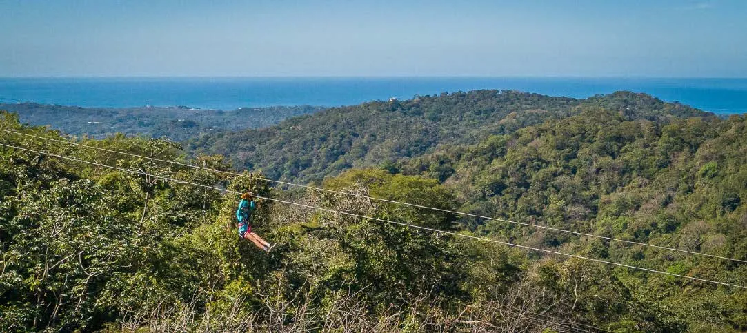 Canopy zipline tour through the forest