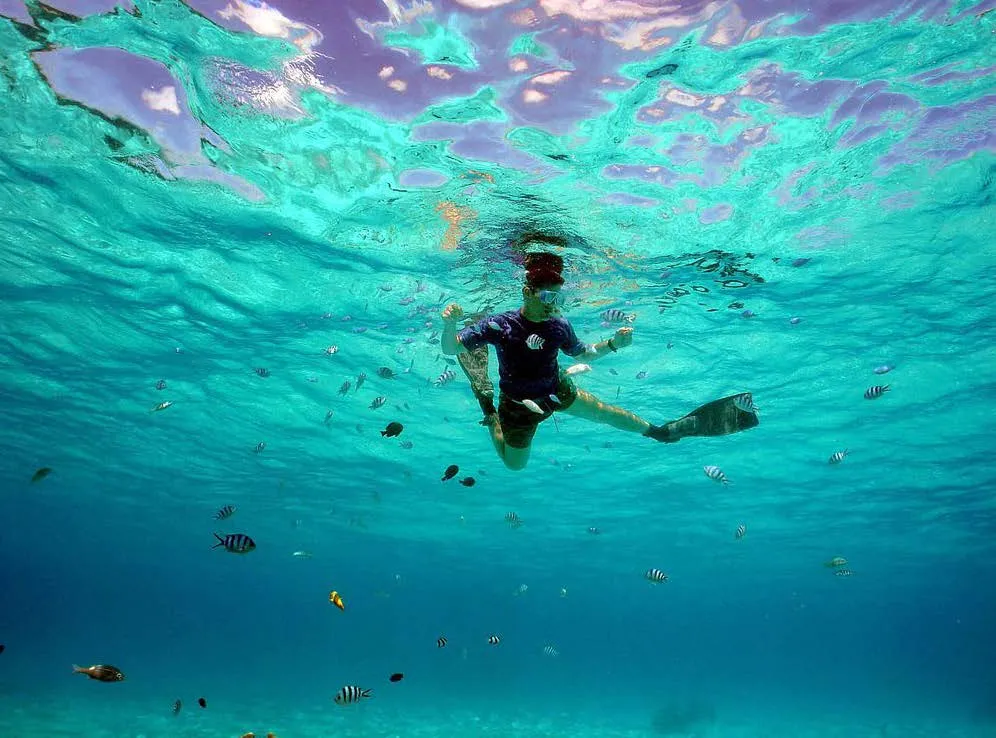 Ocean kayaking and snorkeling at Isla Rosada