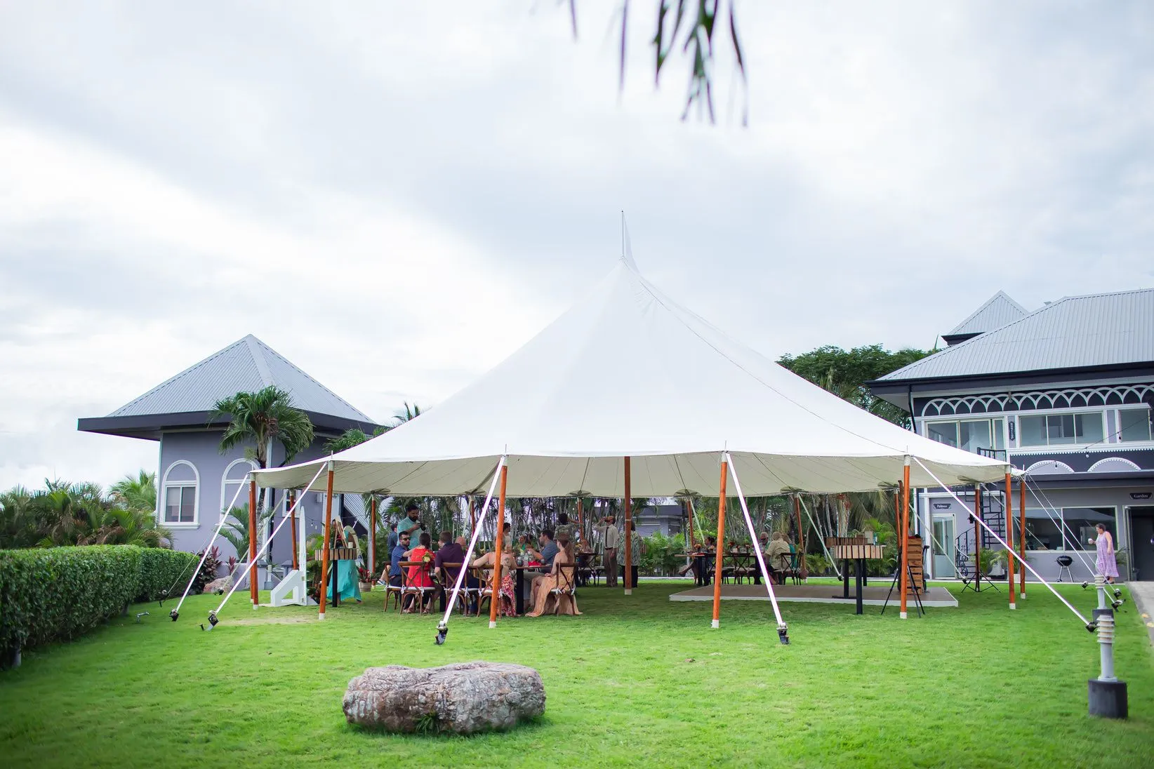 Tented reception on the lawn